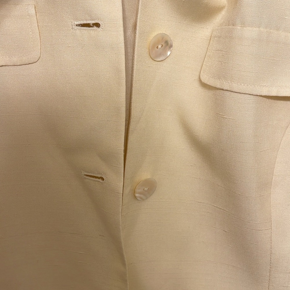 Vintage Silk Skirt Blazer Suit Set Valerie Stevens Pale Yellow - Picture 7 of 15